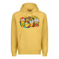 Antique Gold school bus coffee cups Premium Hoodie - OliviaCreatesArt