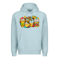 Blue Mist school bus coffee cups Premium Hoodie - OliviaCreatesArt