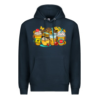 Navy school bus coffee cups Premium Hoodie - OliviaCreatesArt