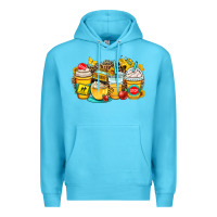 Ocean Blue school bus coffee cups Premium Hoodie - OliviaCreatesArt