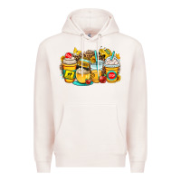 Pale Pink school bus coffee cups Premium Hoodie - OliviaCreatesArt