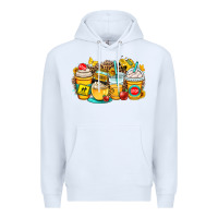 White school bus coffee cups Premium Hoodie - OliviaCreatesArt