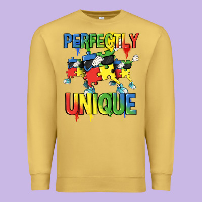 Perfectly Unique Autism Awareness Day Premium Sweatshirt Designed By Fadigitalartstudio
