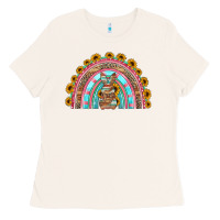 Bone western easter rainbow Ladies Tee - Jasminsmagicworld