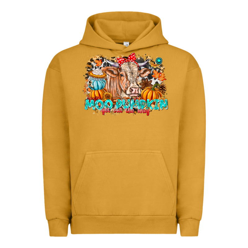 Moo Pumpkin Get Out The Way Urban Hoodie by CowhideDigitalArt | Teevron