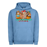 Pigment Pebble Blue Moo Pumpkin Get Out The Way Urban Hoodie - CowhideDigitalArt