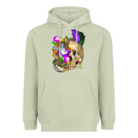 Matcha mardi gras skull Heavyweight Hoodie - FaDigitalArtStudio