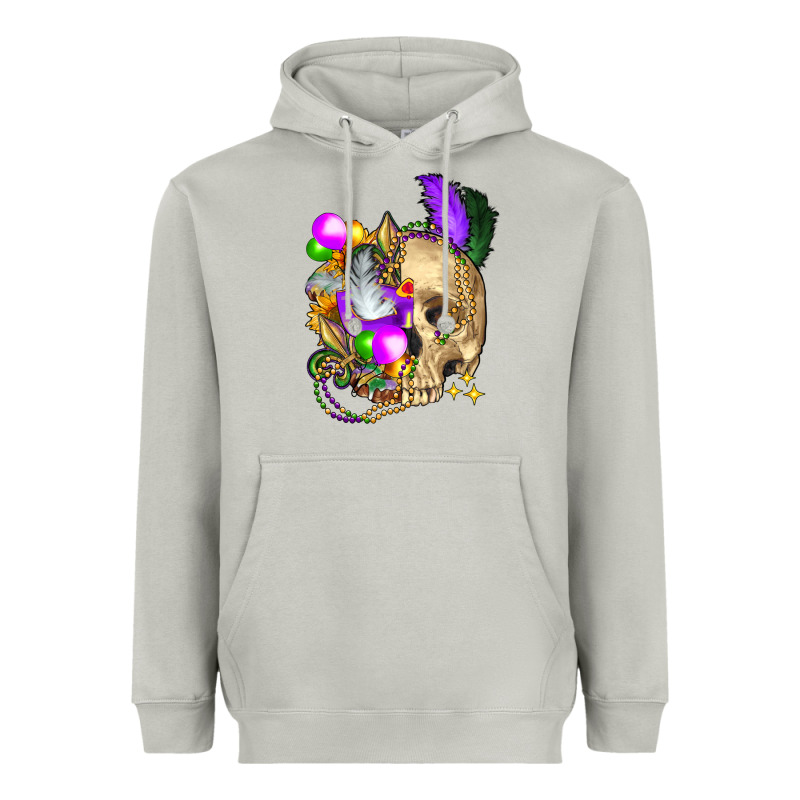 Mardi Gras Skull Heavyweight Hoodie by FaDigitalArtStudio | Teevron