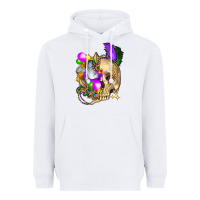 White mardi gras skull Heavyweight Hoodie - FaDigitalArtStudio