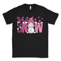 Pink Let It Snow With Cute Snowman Classic Tee | Teevron