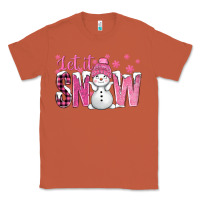 Copper Pink Let It Snow With Cute Snowman Classic Tee - BundleAndBundleShop