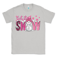 Moon Dust Pink Let It Snow With Cute Snowman Classic Tee - BundleAndBundleShop