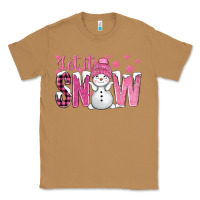 Toasted Coconut Pink Let It Snow With Cute Snowman Classic Tee - BundleAndBundleShop