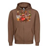 Chestnut christmas reindeer coffee Zipper Hoodie - CowGirlArtShop