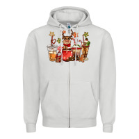 Dove Grey christmas reindeer coffee Zipper Hoodie - CowGirlArtShop
