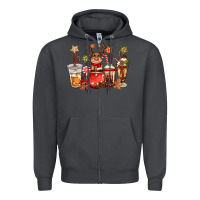 Smoke christmas reindeer coffee Zipper Hoodie - CowGirlArtShop