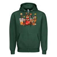Sports Green christmas reindeer coffee Zipper Hoodie - CowGirlArtShop