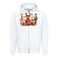 White christmas reindeer coffee Zipper Hoodie - CowGirlArtShop