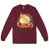 Burgundy Chick with Flowers Leopard Background Long Sleeve Tee - Bettercallsaul