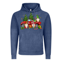 Vintage Denim christmas gnomes truck Vintage Hoodie - MaliasSmallBusiness
