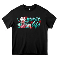 Black nurse life gnomies Heavy Core Tee - BarkalooDesign