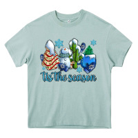 Tis The Season Christmas Tree  Cake Winter And Snowman Heavy Core Tee | Teevron