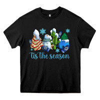 Black tis the season christmas tree  cake winter and snowman Heavy Core Tee - AdoDesignShop