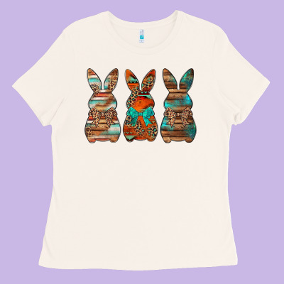 Western Easter Bunnies Ladies Tee Designed By Jasminsmagicworld