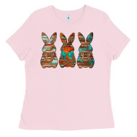 Bubblegum Pink western easter bunnies Ladies Tee - Jasminsmagicworld