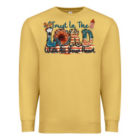 Antique Gold Trust in the lord with all your heart Premium Sweatshirt - FaDigitalArtStudio