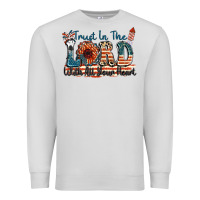Dove Grey Trust in the lord with all your heart Premium Sweatshirt - FaDigitalArtStudio
