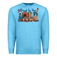 Ocean Blue Trust in the lord with all your heart Premium Sweatshirt - FaDigitalArtStudio