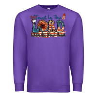 Purple Trust in the lord with all your heart Premium Sweatshirt - FaDigitalArtStudio