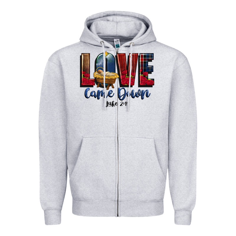 Love Came Down Luke 2 11 Zipper Hoodie by CowGirlArtShop | Teevron