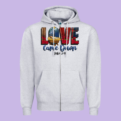 Love Came Down Luke 2 11 Zipper Hoodie Designed By Cowgirlartshop