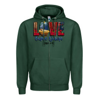 Sports Green love came down luke 2 11 Zipper Hoodie - CowGirlArtShop