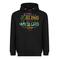 Black Beads and bling it's' a Mardi Gras thing Heavyweight Hoodie - FaDigitalArtStudio