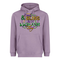 Lavender Beads and bling it's' a Mardi Gras thing Heavyweight Hoodie - FaDigitalArtStudio