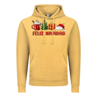 Vintage Mustard feliz navidad Vintage Hoodie - MaliasSmallBusiness