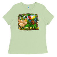 Matcha It's St. Patrick's Day Rooster And Chicken Ladies Tee - RanaPortraitStore