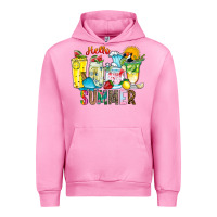 Fuchsia Pink hello summer drink Urban Hoodie - CowhideDigitalArt
