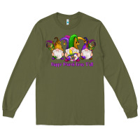 Army Green happy mardi gras y'all gnomes Long Sleeve Tee - RanaPortraitStore