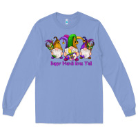 Colony Blue happy mardi gras y'all gnomes Long Sleeve Tee - RanaPortraitStore