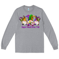 Heather Grey happy mardi gras y'all gnomes Long Sleeve Tee - RanaPortraitStore