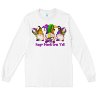 White happy mardi gras y'all gnomes Long Sleeve Tee - RanaPortraitStore