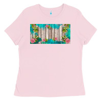 Bubblegum Pink western floral  license plate template Ladies Tee - BarkalooDesign