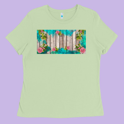Western Floral  License Plate Template Ladies Tee Designed By Barkaloodesign