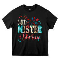 Black little mister america Heavy Core Tee - NancyCooperArtShop