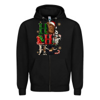 Black ho ho ho heifer cow gnomies Zipper Hoodie - CowGirlArtShop