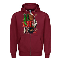 Burgundy ho ho ho heifer cow gnomies Zipper Hoodie - CowGirlArtShop
